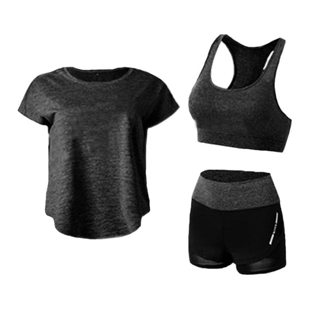 Seamless Yoga Set Women Fitness Clothing Sportswear Gym Leggings Thick Push-Ups Sports Bra 3 Piece Sports Suit BHD2