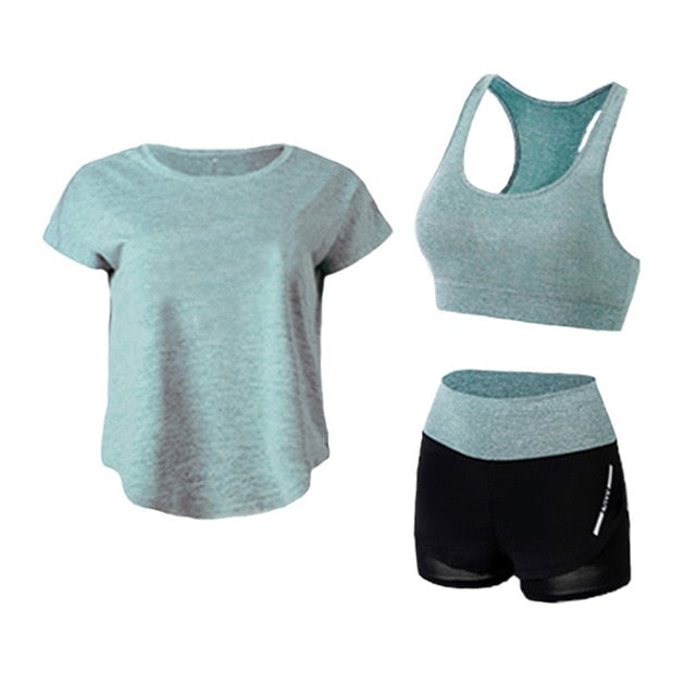 Seamless Yoga Set Women Fitness Clothing Sportswear Gym Leggings Thick Push-Ups Sports Bra 3 Piece Sports Suit BHD2