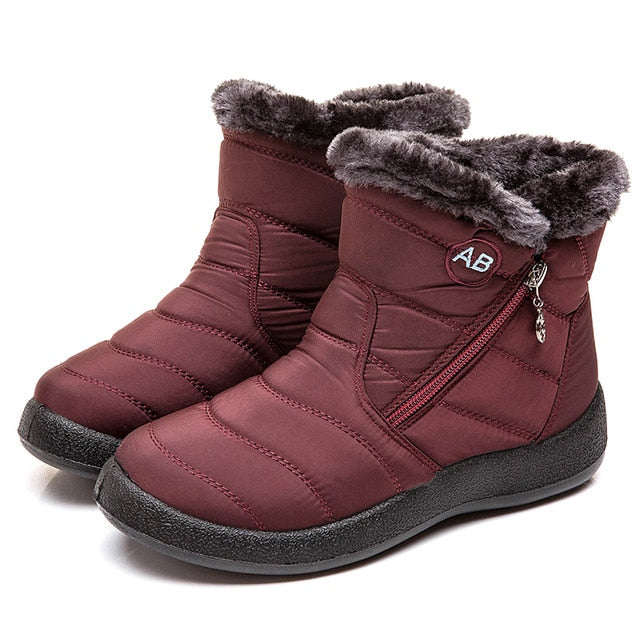 Women Casual Lightweight Fashion Waterproof Snow Ankle Warm Winter Boots Botas Mujer