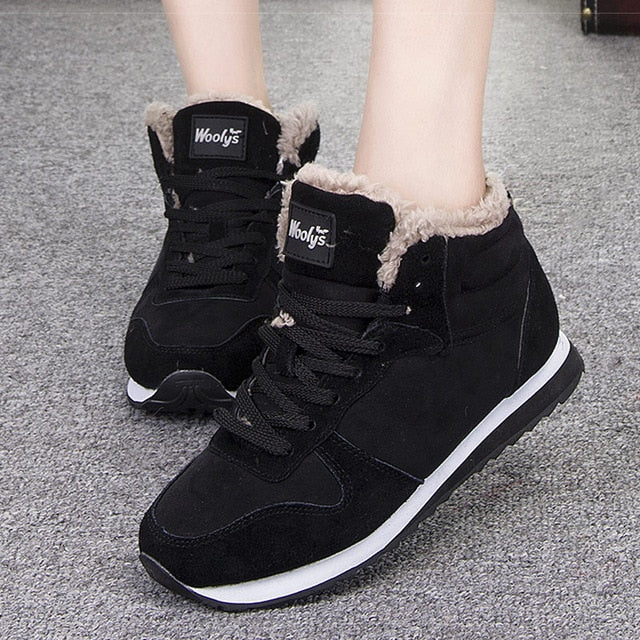 Women Casual Ankle Winter Snow Booties Boots Sneakers Plus Size 46 Botas Mujer