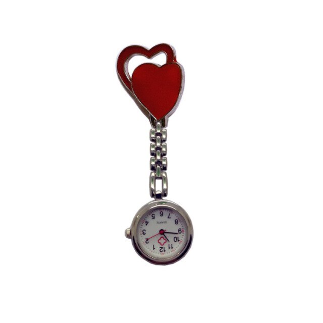 Double heart nurse watch heart shape nurse watch luminous waterproof hanging watch
