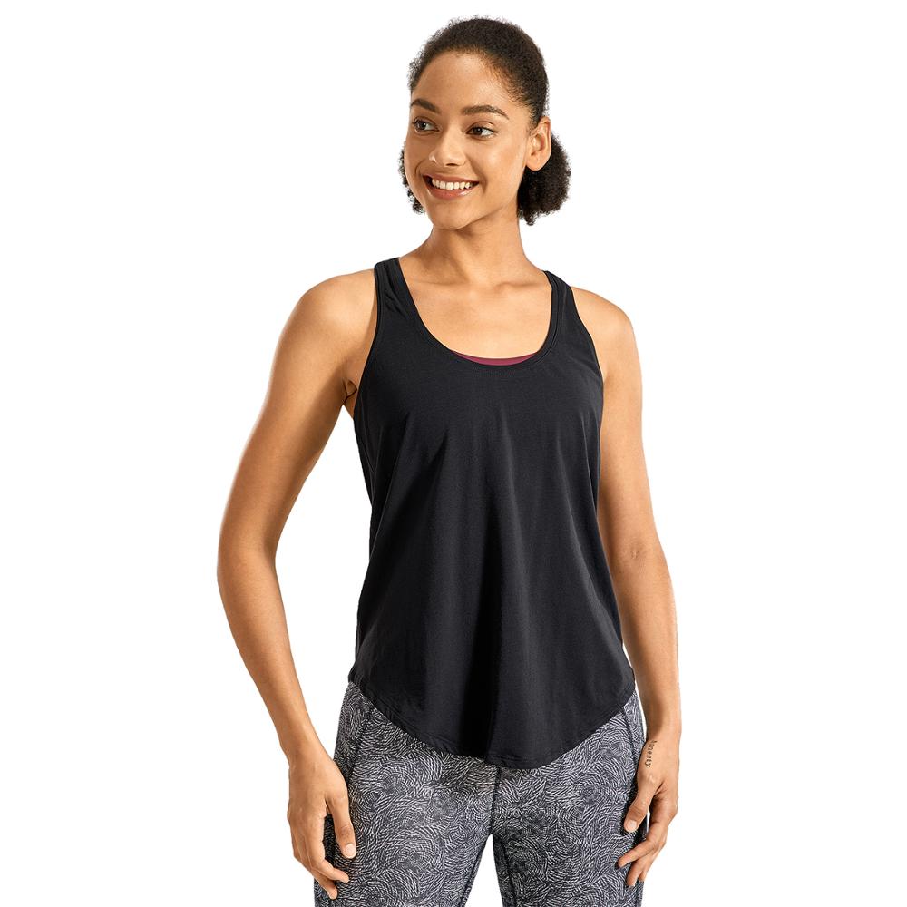 Women's Flowy Lightweight Pima Cotton Workout Tank Tops-Soft Racerback Athletic Yoga Tanks