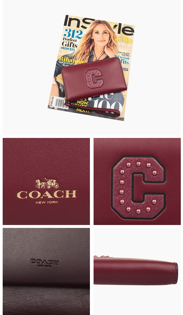 Coach Phone Wallet Leather Wristlet