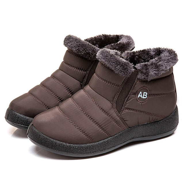Women Winter Waterproof Warm Plush Snow Ankle Booties Boots 43 44
