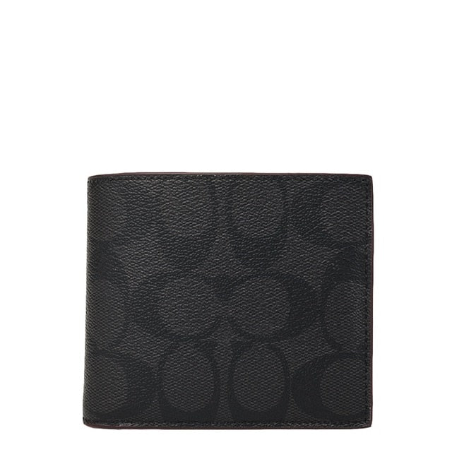 Coach Compact ID Wallet In Signature