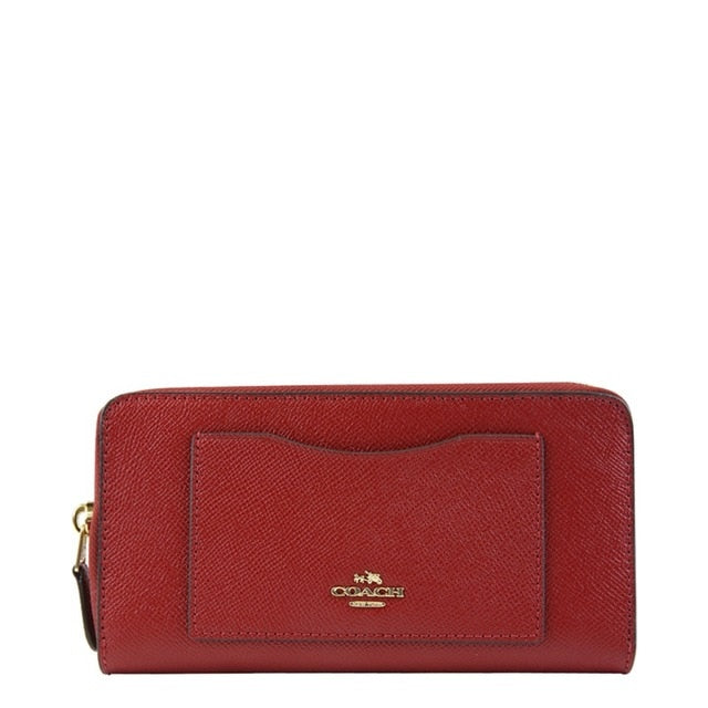 Coach Crossgrain Leather Accordion Zip Wallet