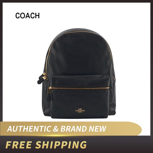 Coach  Pebble Leather Full Size Charlie Backpack Black F29004